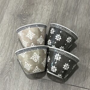 Melamine TarHong Bowls Cups - 4 Summer Outdoor Dining Set
